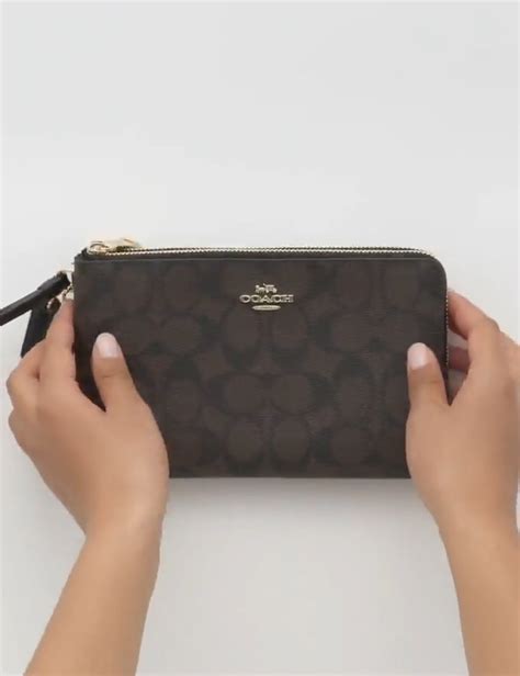 NWT Coach CN761 Double Zip Wallet W Bow Print Coated .